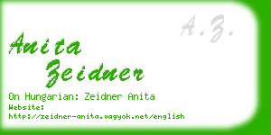 anita zeidner business card